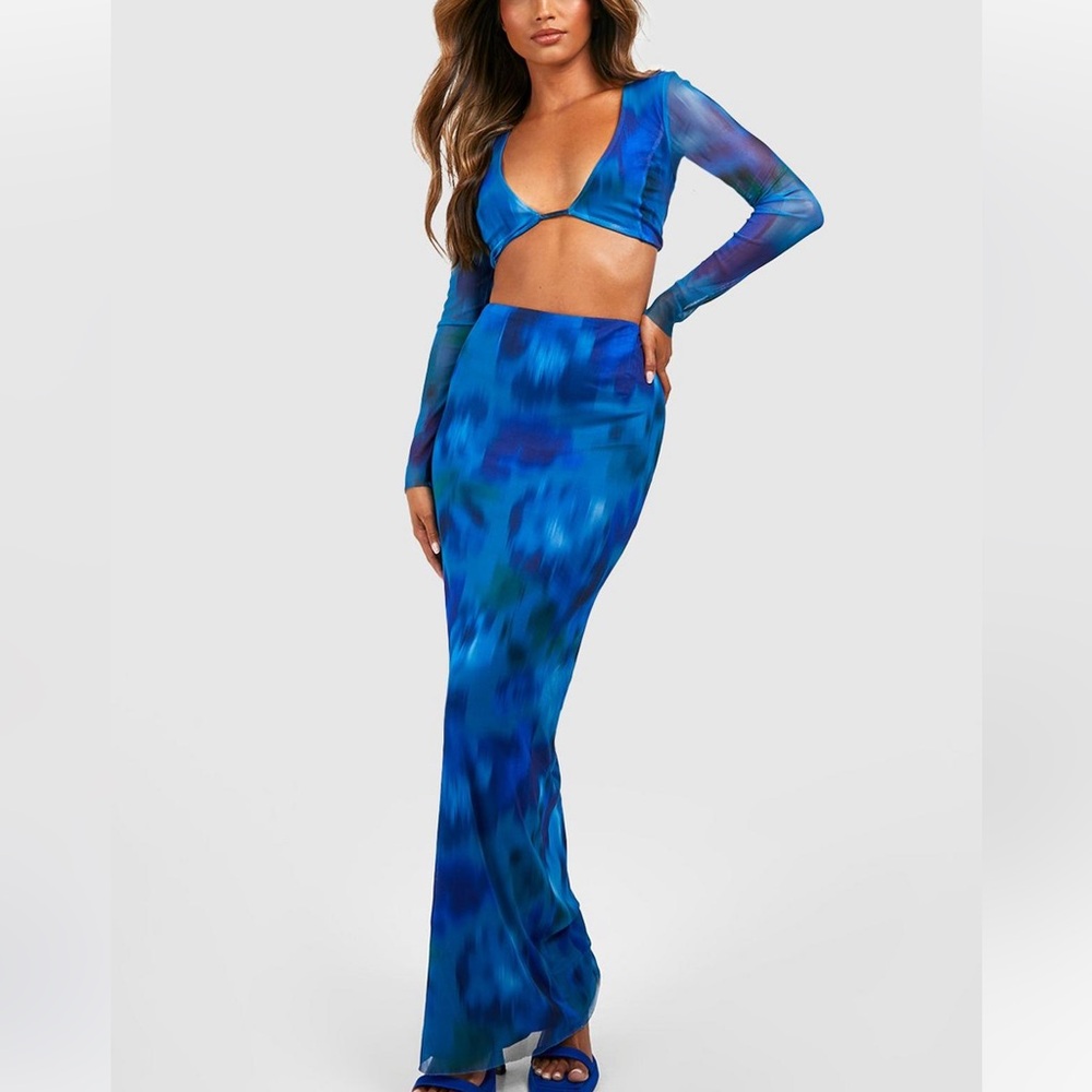 ~Boohoo two-piece blue set